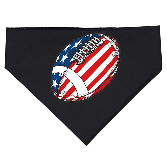 Football Ball American Flag U.S.A. Great Gifts Idea USA-Made Doggie Bandana