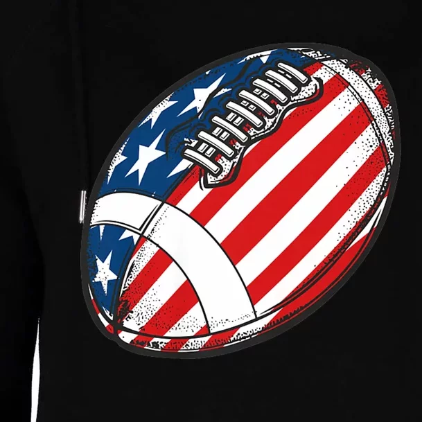 Football Ball American Flag U.S.A. Great Gifts Idea Womens Funnel Neck Pullover Hood