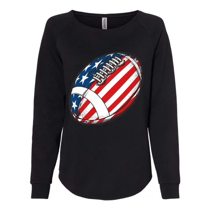 Football Ball American Flag U.S.A. Great Gifts Idea Womens California Wash Sweatshirt