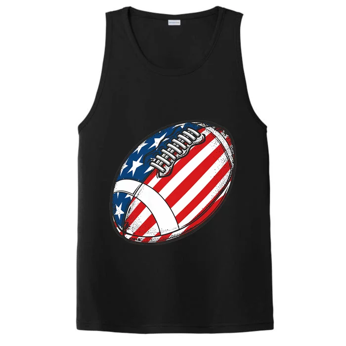 Football Ball American Flag U.S.A. Great Gifts Idea Performance Tank