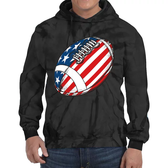 Football Ball American Flag U.S.A. Great Gifts Idea Tie Dye Hoodie