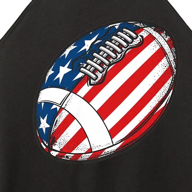 Football Ball American Flag U.S.A. Great Gifts Idea Women’s Perfect Tri Rocker Tank