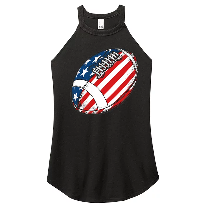 Football Ball American Flag U.S.A. Great Gifts Idea Women’s Perfect Tri Rocker Tank