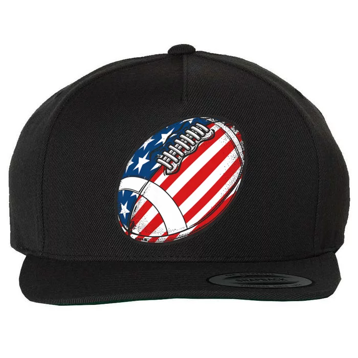 Football Ball American Flag U.S.A. Great Gifts Idea Wool Snapback Cap