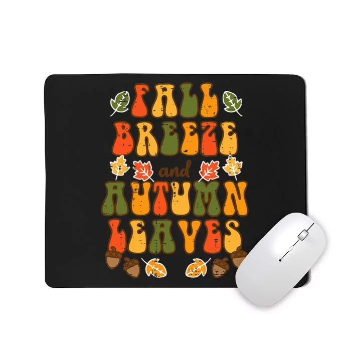 Fall Breeze Autumn Leaves Happy Thanksgiving Mousepad