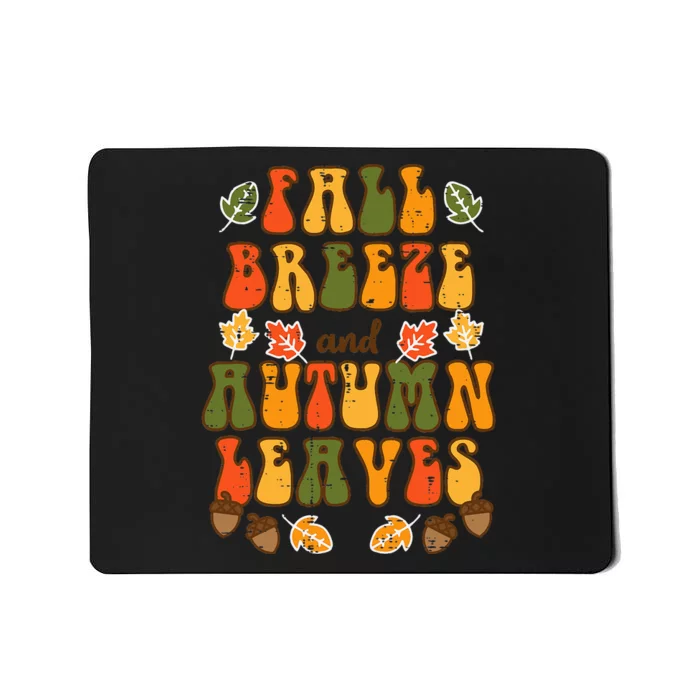 Fall Breeze Autumn Leaves Happy Thanksgiving Mousepad