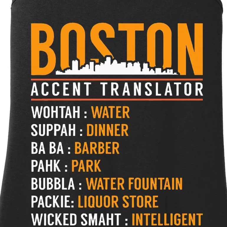 Funny Boston Accent Translator Ladies Essential Tank