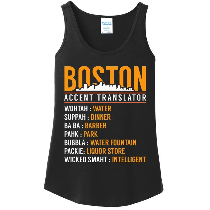 Funny Boston Accent Translator Ladies Essential Tank