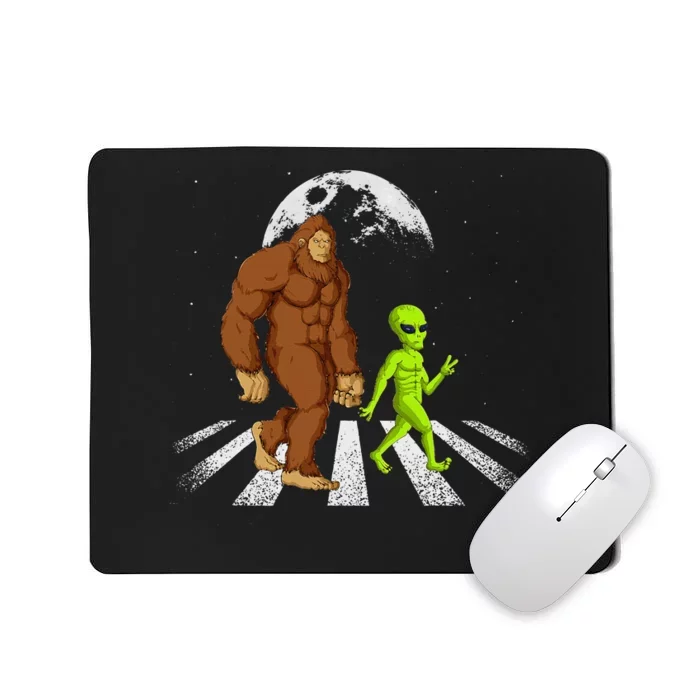 Funny Bigfoot Alien Moon Sasquatch Ufo Space Mousepad