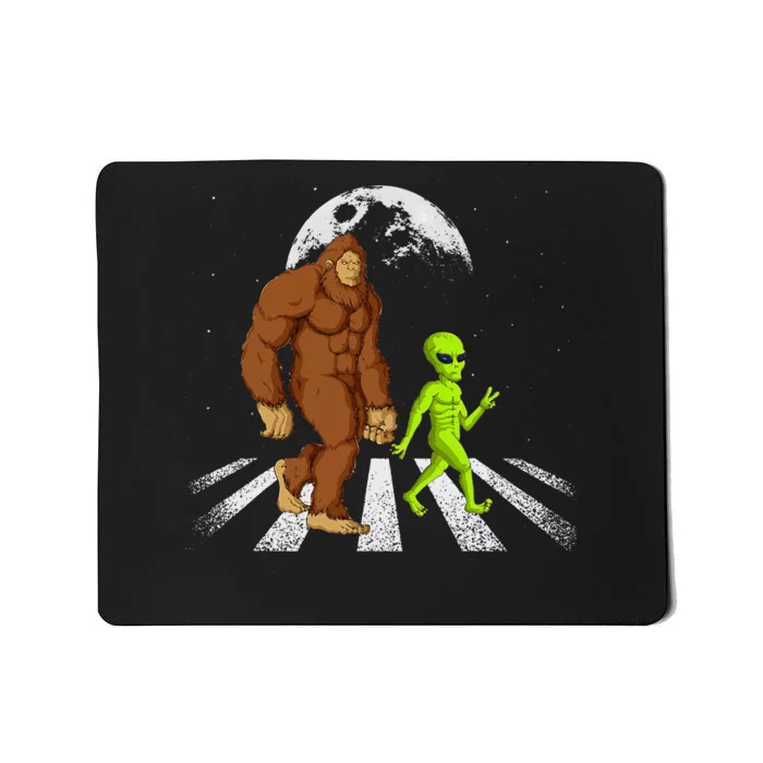 Funny Bigfoot Alien Moon Sasquatch Ufo Space Mousepad