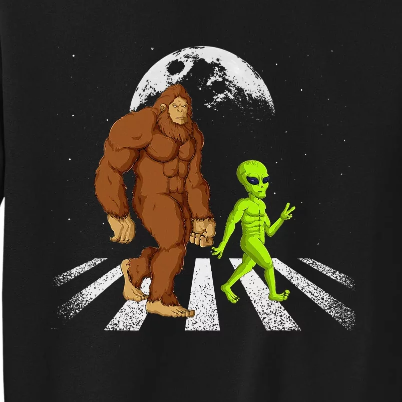 Funny Bigfoot Alien Moon Sasquatch Ufo Space Tall Sweatshirt