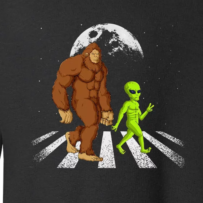 Funny Bigfoot Alien Moon Sasquatch Ufo Space Toddler Sweatshirt