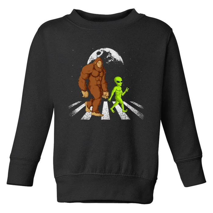 Funny Bigfoot Alien Moon Sasquatch Ufo Space Toddler Sweatshirt