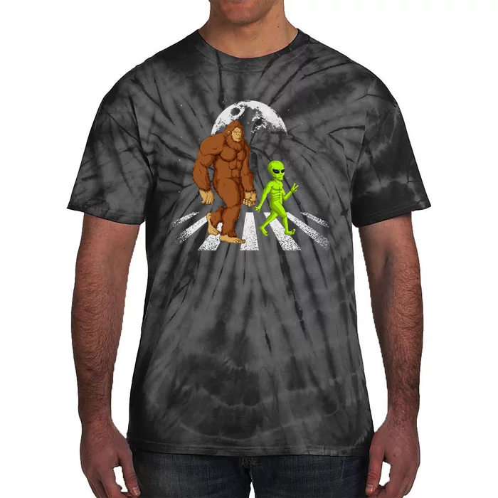 Funny Bigfoot Alien Moon Sasquatch Ufo Space Tie-Dye T-Shirt