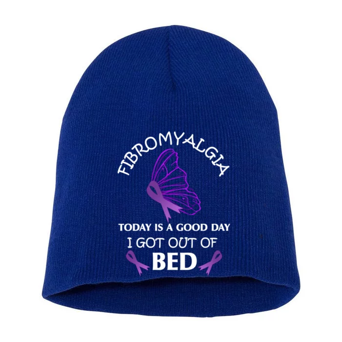 Fibromyalgia Butterfly Awareness Graphic Meaningful Gift Short Acrylic Beanie