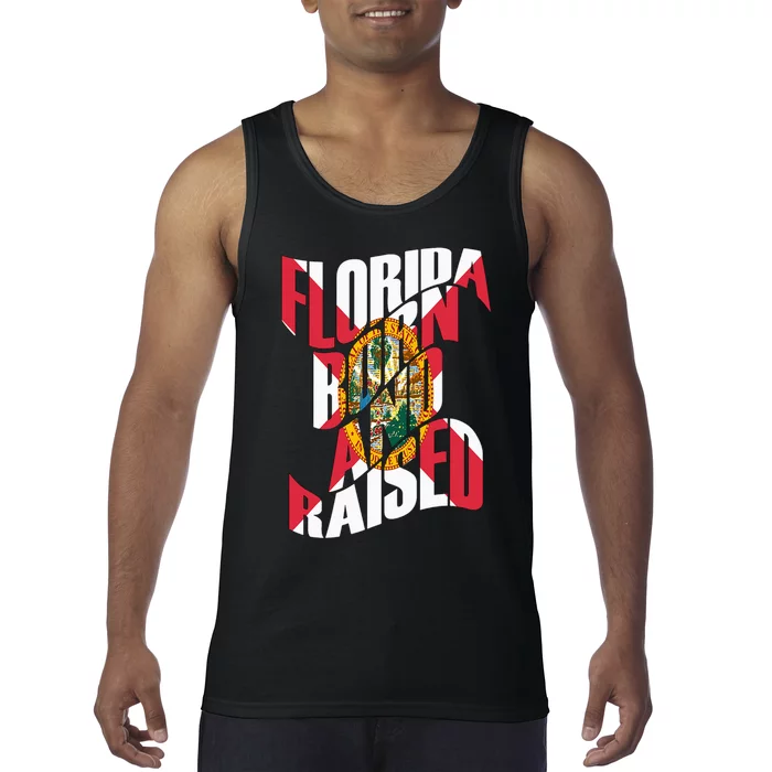 Florida Born And Raised Florida Flag Tank Top