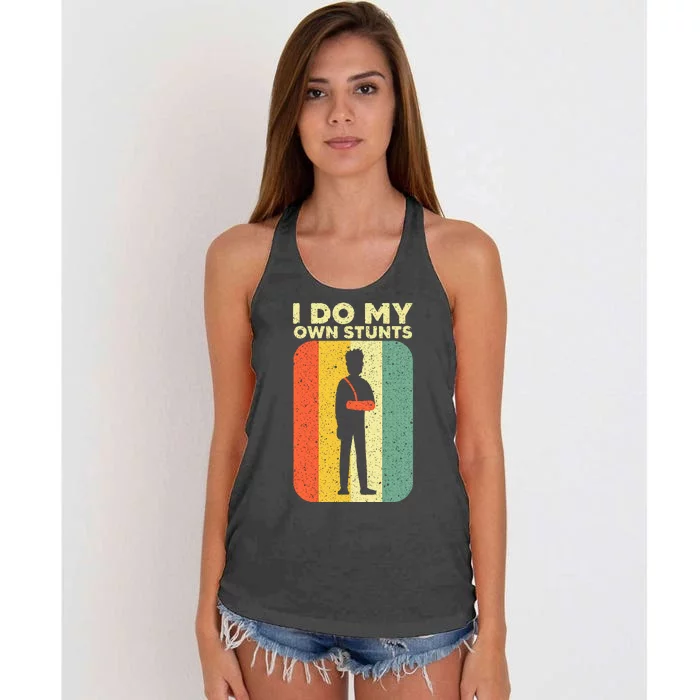 Funny Broken Arm Art Broken Arm Wrist Funny Women's Knotted Racerback Tank