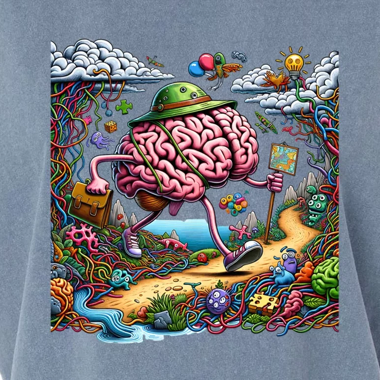 Funny Brain Adventure AlzheimerS For Patient And Caregivers Great Gift Garment-Dyed Women's Muscle Tee