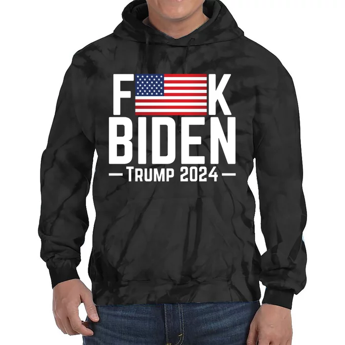 Fuck Biden American Flag Trump 2024 Shirt Tie Dye Hoodie