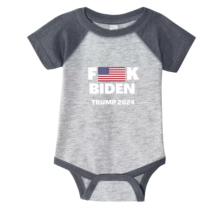 Fuck Biden American Flag Impeach Biden Trump 2024 Infant Baby Jersey Bodysuit