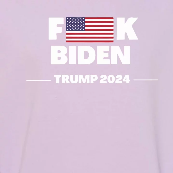 Fuck Biden American Flag Impeach Biden Trump 2024 Garment-Dyed Sweatshirt