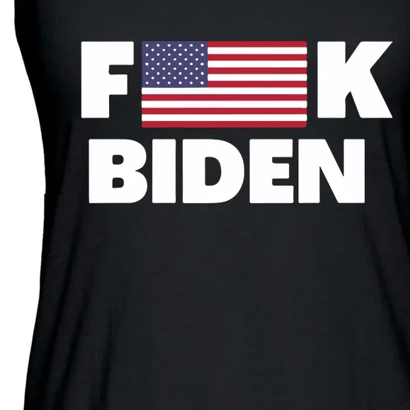 Fuck Biden American Flag Impeach Biden Ladies Essential Flowy Tank