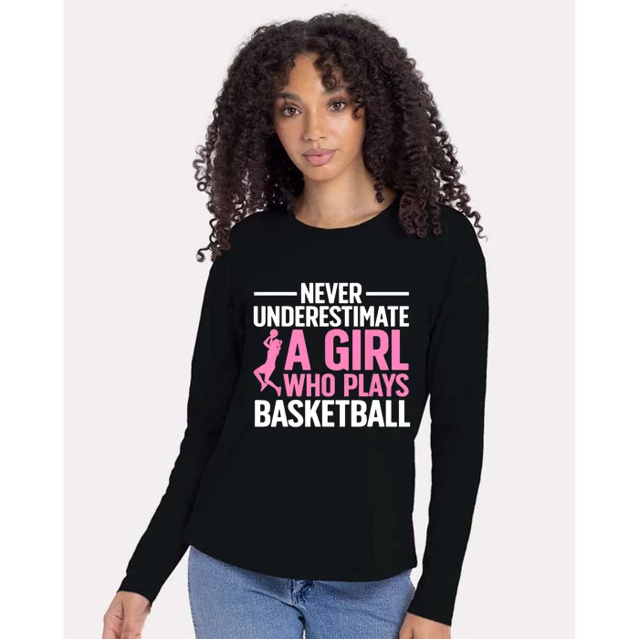 Funny Basketball Art For Girls Teens Basketball Player Womens Cotton Relaxed Long Sleeve T-Shirt