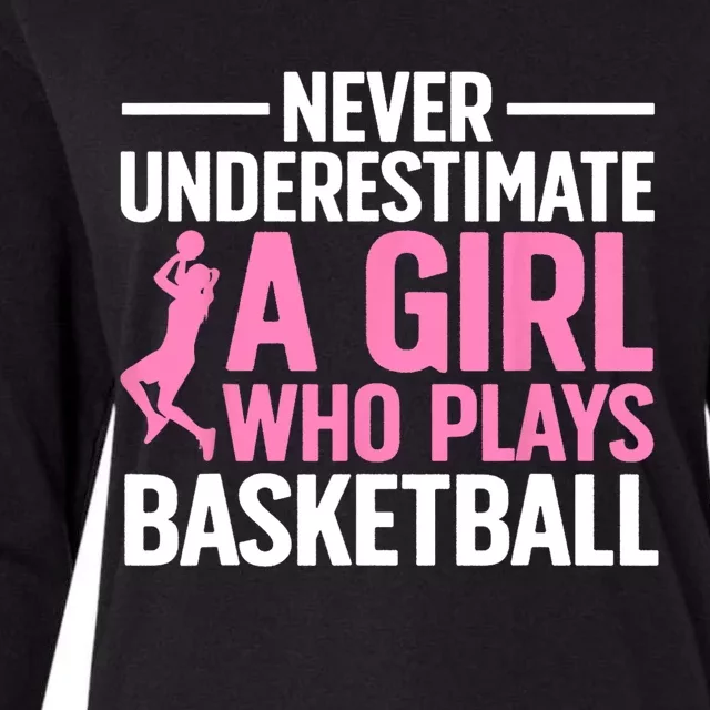 Funny Basketball Art For Girls Teens Basketball Player Womens Cotton Relaxed Long Sleeve T-Shirt