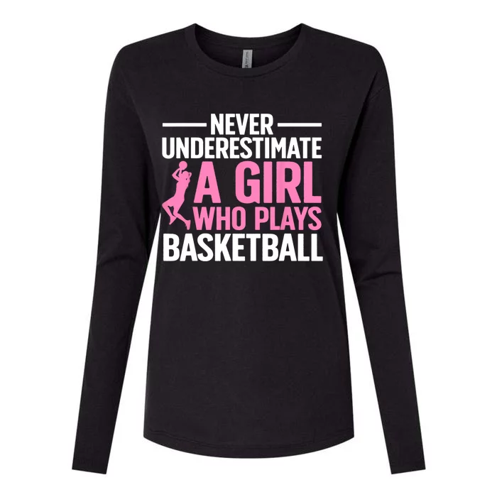 Funny Basketball Art For Girls Teens Basketball Player Womens Cotton Relaxed Long Sleeve T-Shirt