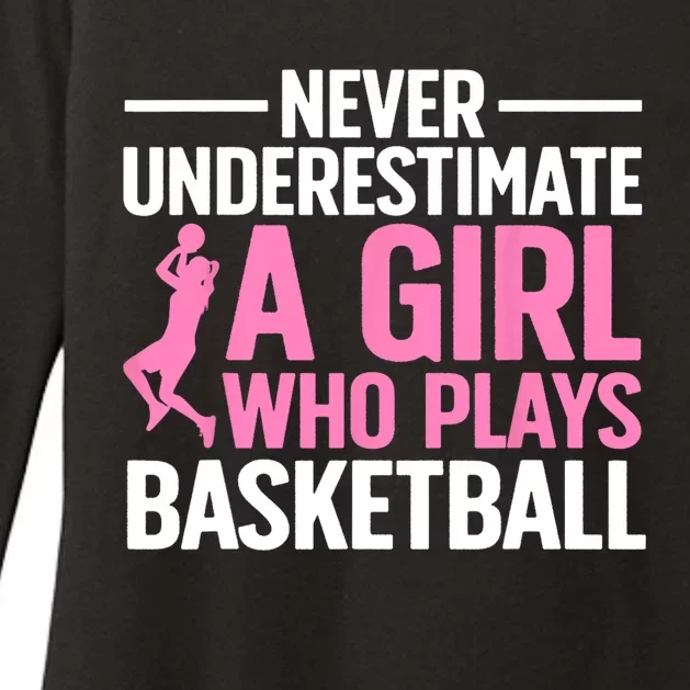 Funny Basketball Art For Girls Teens Basketball Player Womens CVC Long Sleeve Shirt