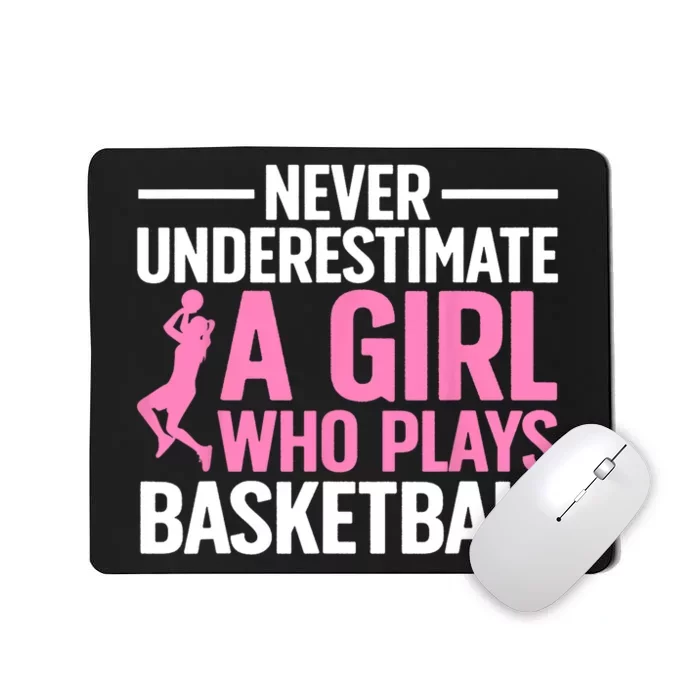 Funny Basketball Art For Girls Teens Basketball Player Mousepad