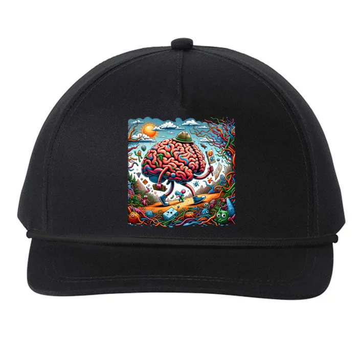 Funny Brain Adventure AlzheimerS Patients And Caregivers Gift Snapback Five-Panel Rope Hat