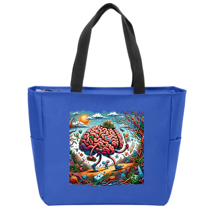 Funny Brain Adventure AlzheimerS Patients And Caregivers Gift Zip Tote Bag