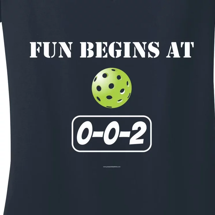 Fun Begins At 002 Women's V-Neck T-Shirt