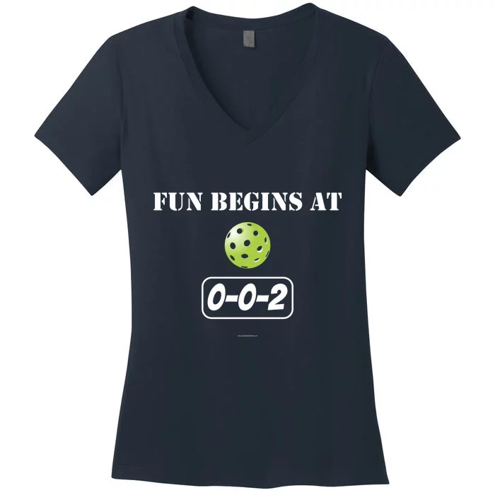 Fun Begins At 002 Women's V-Neck T-Shirt