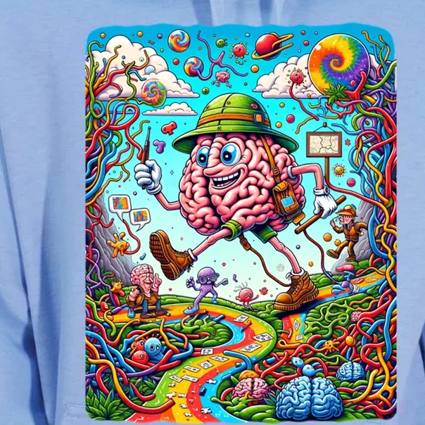 Funny Brain Adventure Landscape AlzheimerS Awareness Gift Unisex Surf Hoodie