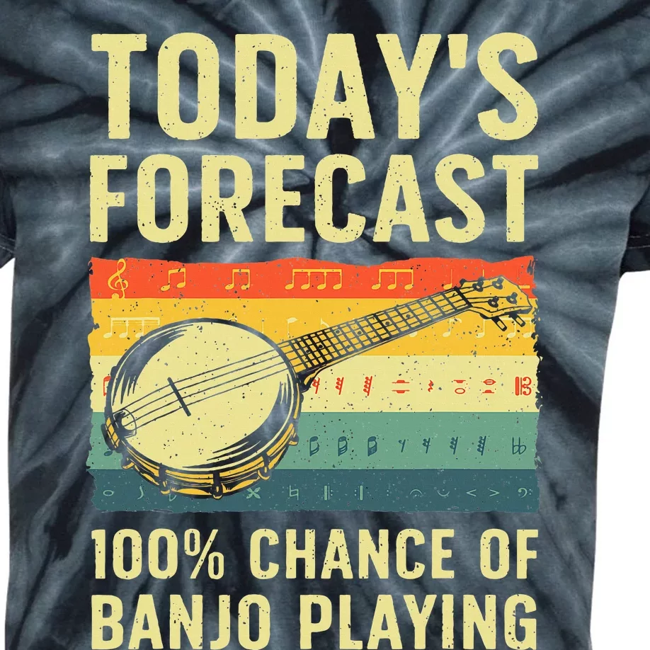 Funny Banjo Art For Women Bluegrass Instrument Player Kids Tie-Dye T-Shirt