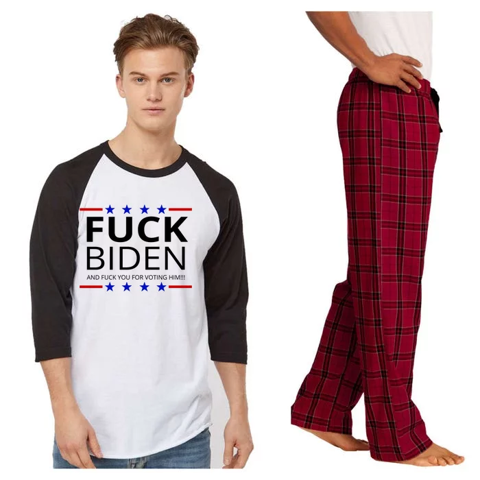 F!ck Biden And F*ck You For Voting Him Raglan Sleeve Pajama Set