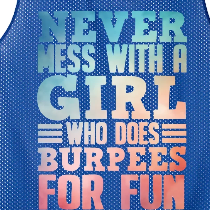 Funny Burpee Art Fitness Workout Gym Burpees Cute Gift Mesh Reversible Basketball Jersey Tank