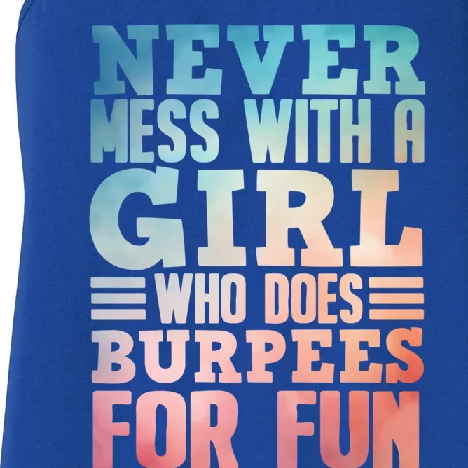 Funny Burpee Art Fitness Workout Gym Burpees Cute Gift Women's Racerback Tank