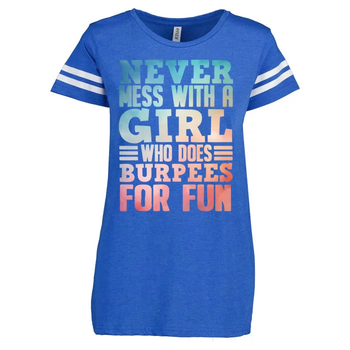 Funny Burpee Art Fitness Workout Gym Burpees Cute Gift Enza Ladies Jersey Football T-Shirt