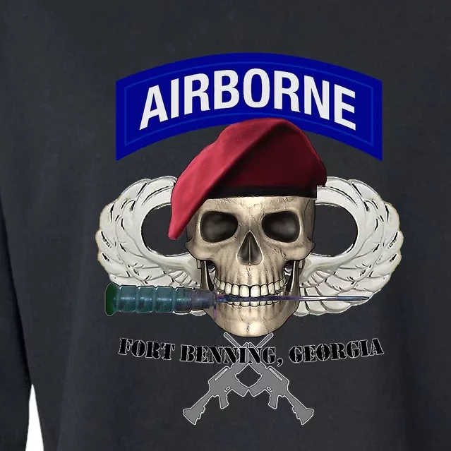 Fort Benning Army Base Airborne Training Columbus Cropped Pullover Crew