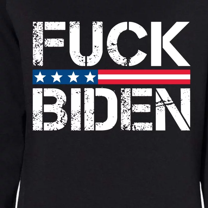 Fuck Biden American Flag Funny Anti Biden Fuck Joe Biden Womens California Wash Sweatshirt