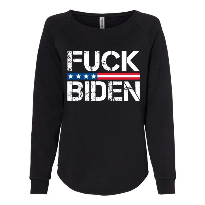 Fuck Biden American Flag Funny Anti Biden Fuck Joe Biden Womens California Wash Sweatshirt