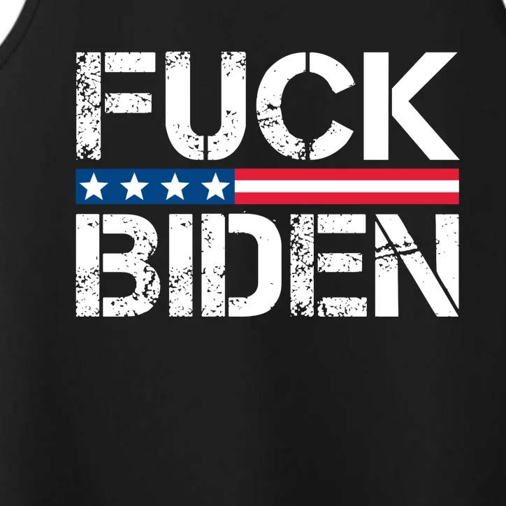 Fuck Biden American Flag Funny Anti Biden Fuck Joe Biden Performance Tank