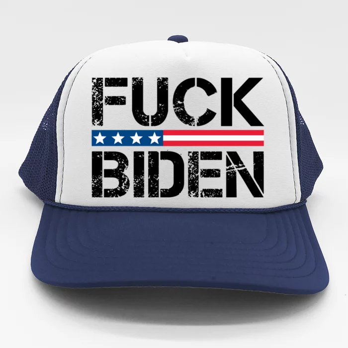 Fuck Biden American Flag Funny Anti Biden Fuck Joe Biden Trucker Hat