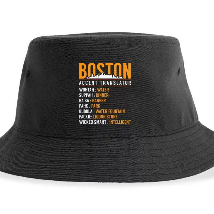 Funny Boston Accent Translator Sustainable Bucket Hat