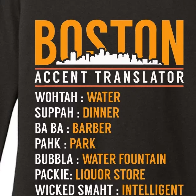 Funny Boston Accent Translator Womens CVC Long Sleeve Shirt