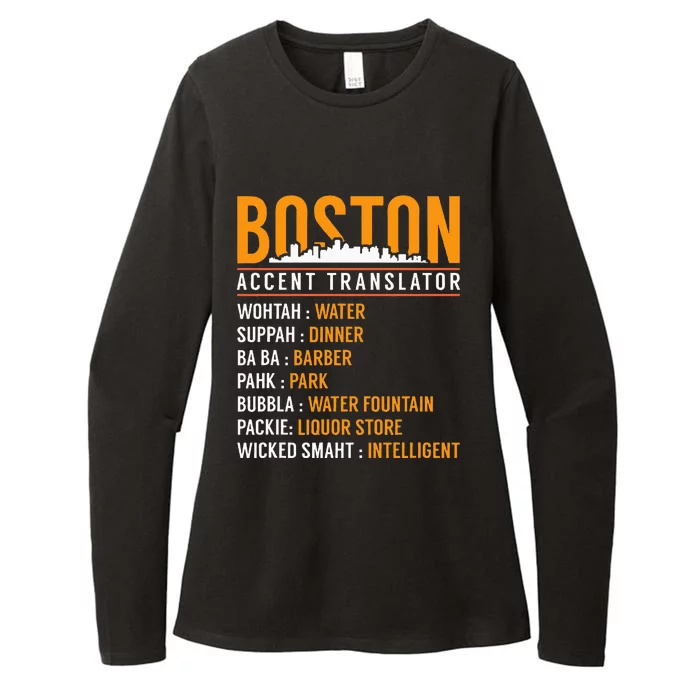 Funny Boston Accent Translator Womens CVC Long Sleeve Shirt