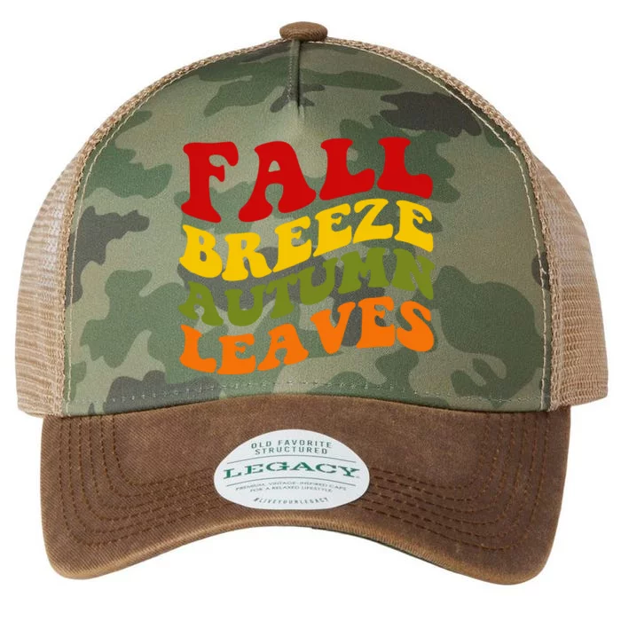 Fall Breeze Autumn Leaves Retro Legacy Tie Dye Trucker Hat